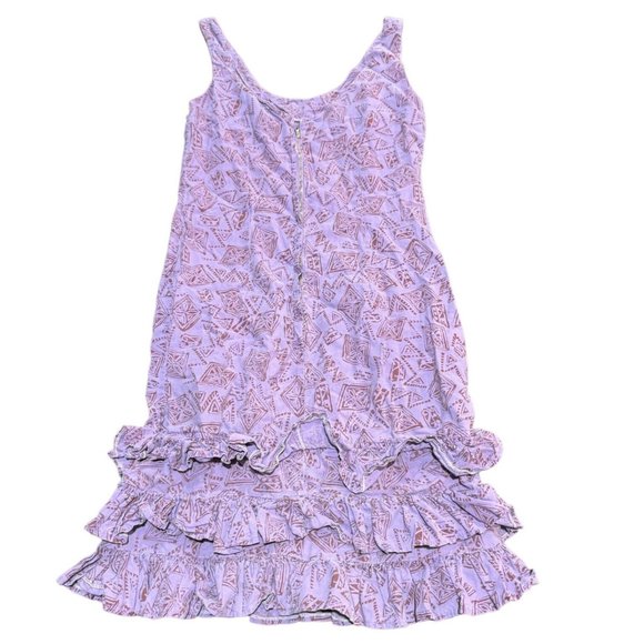 MISS SELFRIDGE LILAC geometric print ruffled short DRESS womans SIZE 10 | W1 - Picture 2 of 5